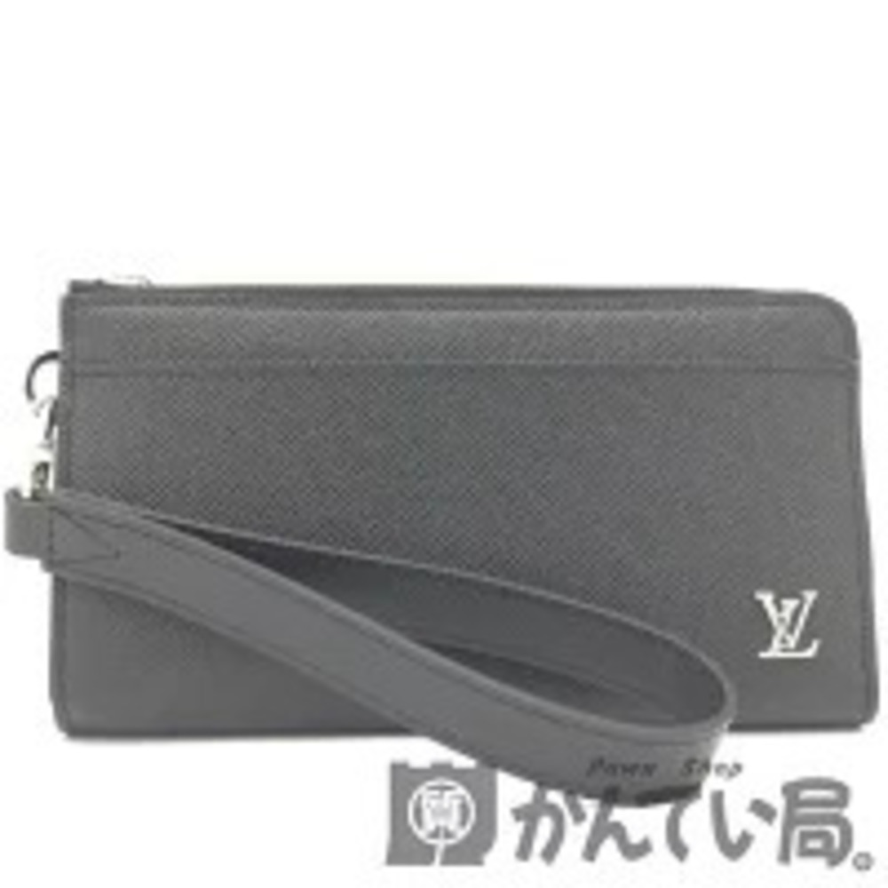 LOUIS VUITTON Taiga Zippy Dragonne Noir Black Long Wallet Zipper
